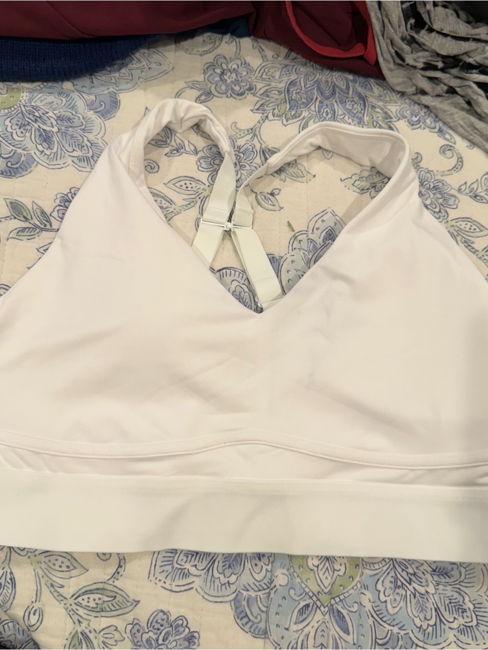 Fabletics White Racerback Seamless Sports Bralette